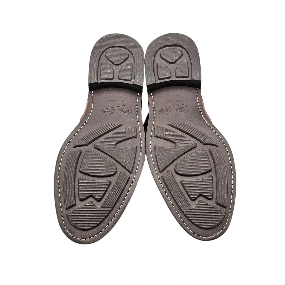 Paraboot Men Size 7.5 US Vigny Actem‎ Brown Pebbled Leather Monk Strap Shoes